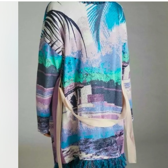 Anthropologie NWT Alvdomartins Moira Fringed Cardigan Size M. - Picture 6 of 12